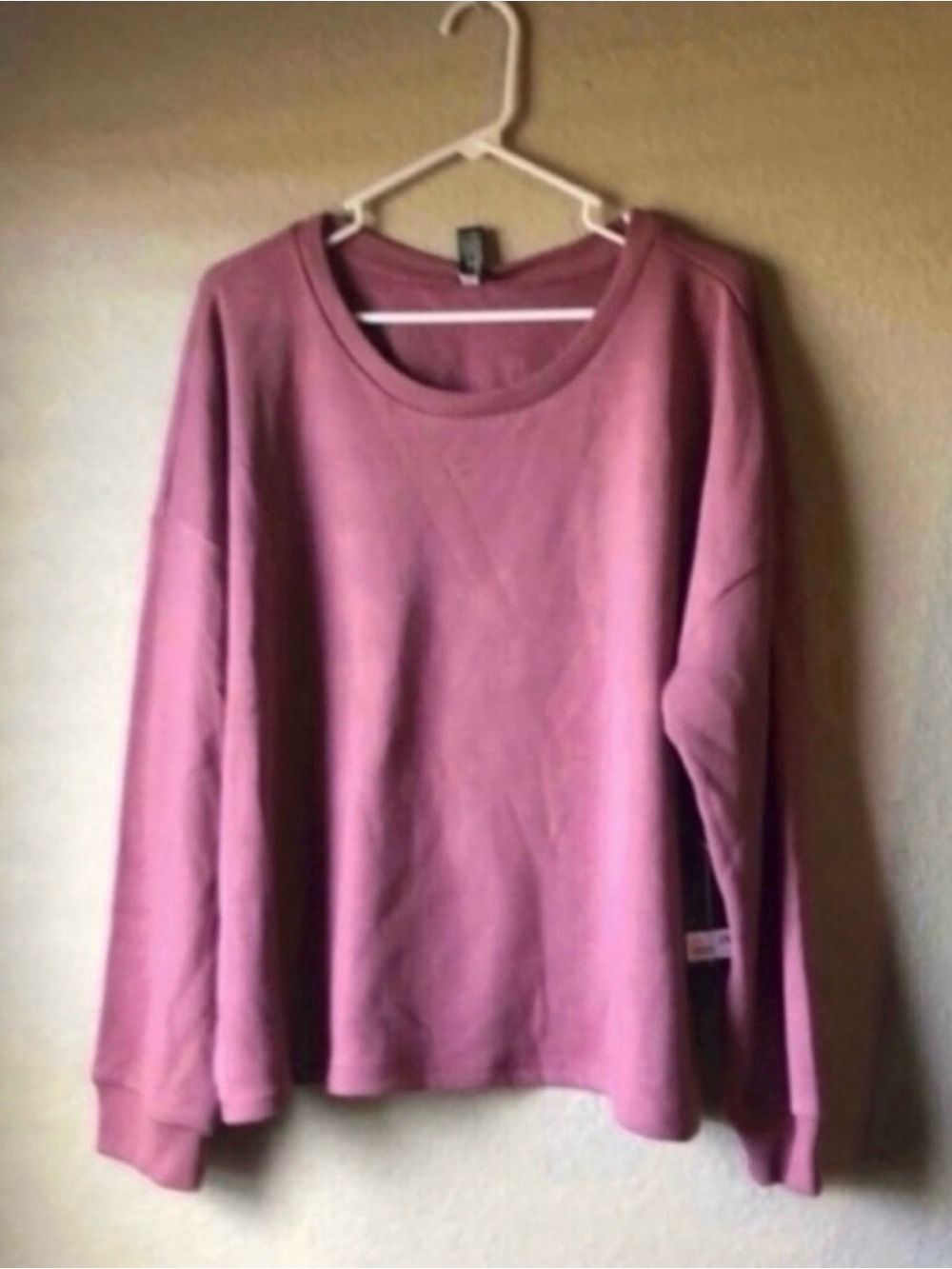 New Velocity Sweatshirt Women’s 2X Dark Pink Long Sleeve Crew Neck Casual Active
